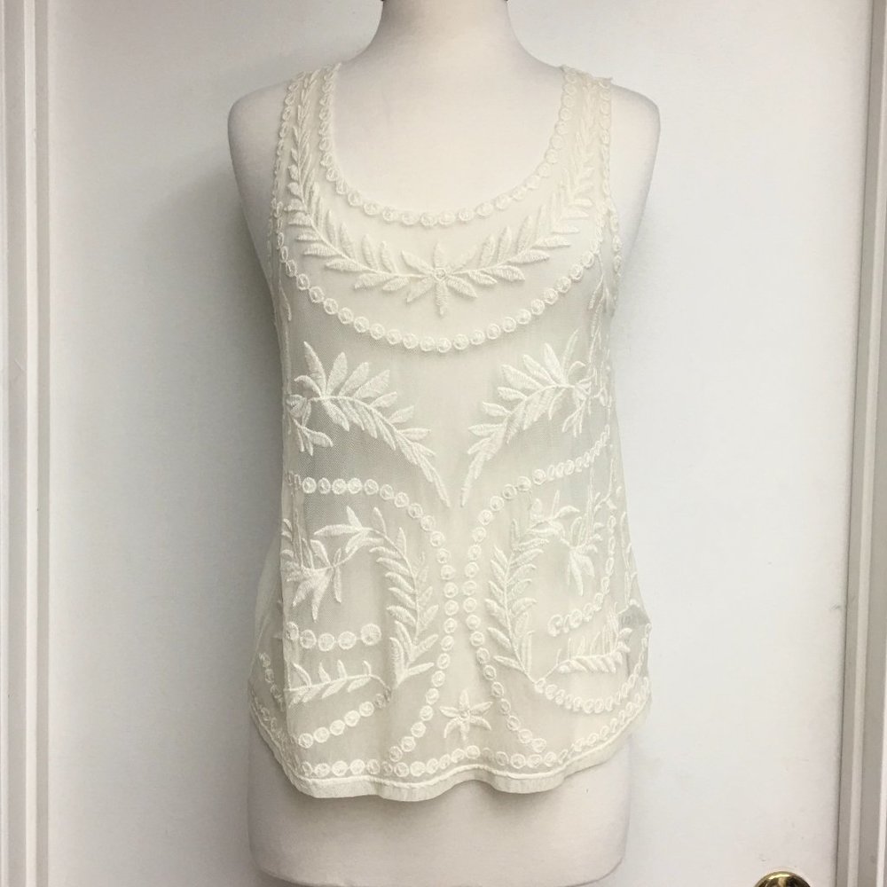 Forever 21 Cream Laced Tank Top